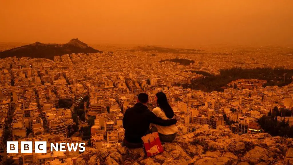 Greece: Orange Sahara dust haze descends over Athens