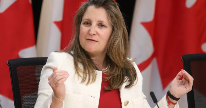 Freeland set to table 2024 federal budget in the House of Commons – National