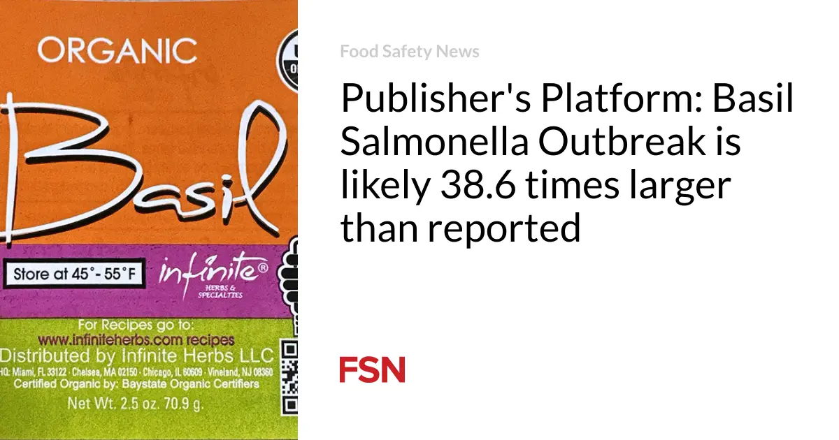 Publisher’s Platform: Basil Salmonella Outbreak is likely 38.6 times larger than reported