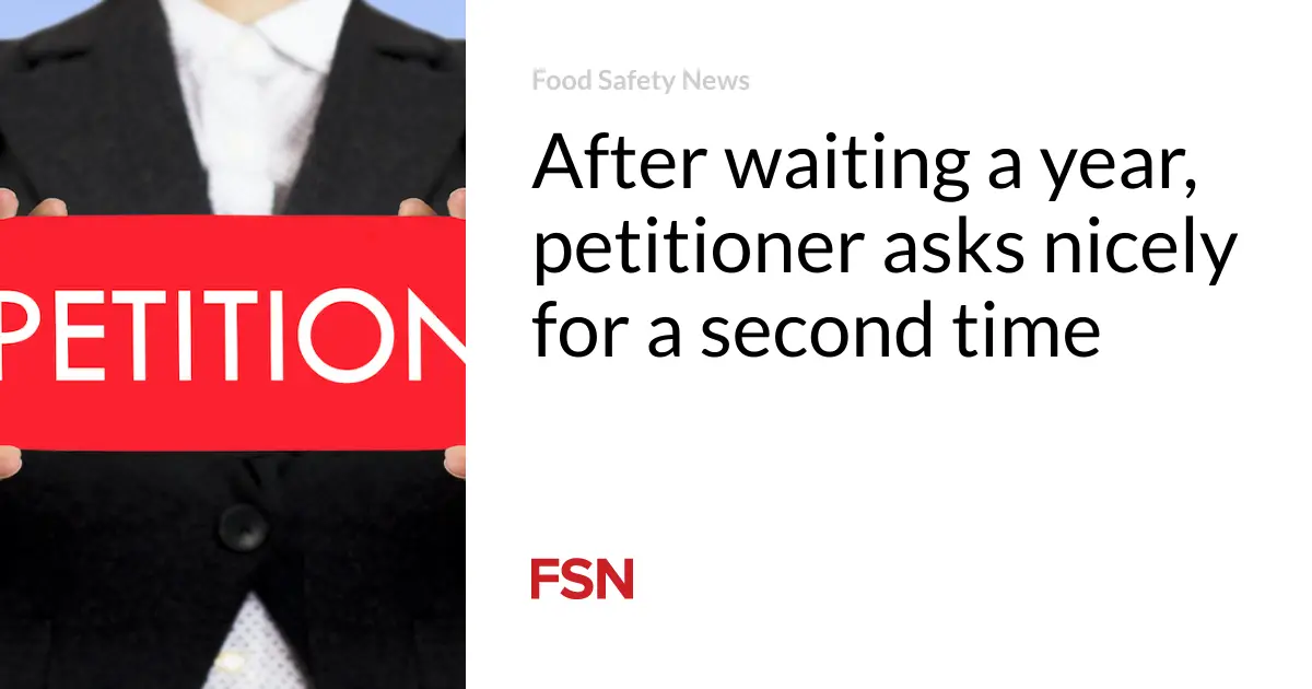 After waiting a year, petitioner asks nicely for a second time