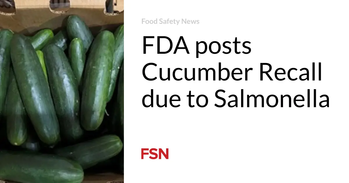 FDA posts Cucumber Recall due to Salmonella