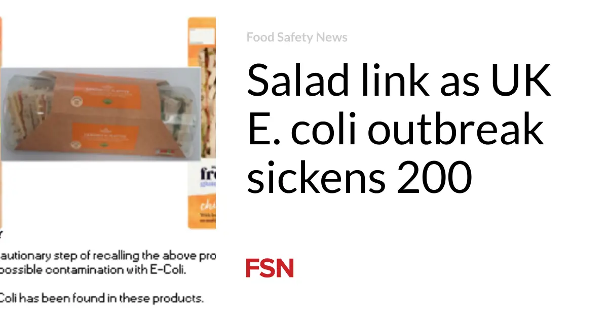 Salad link as UK E. coli outbreak sickens 200