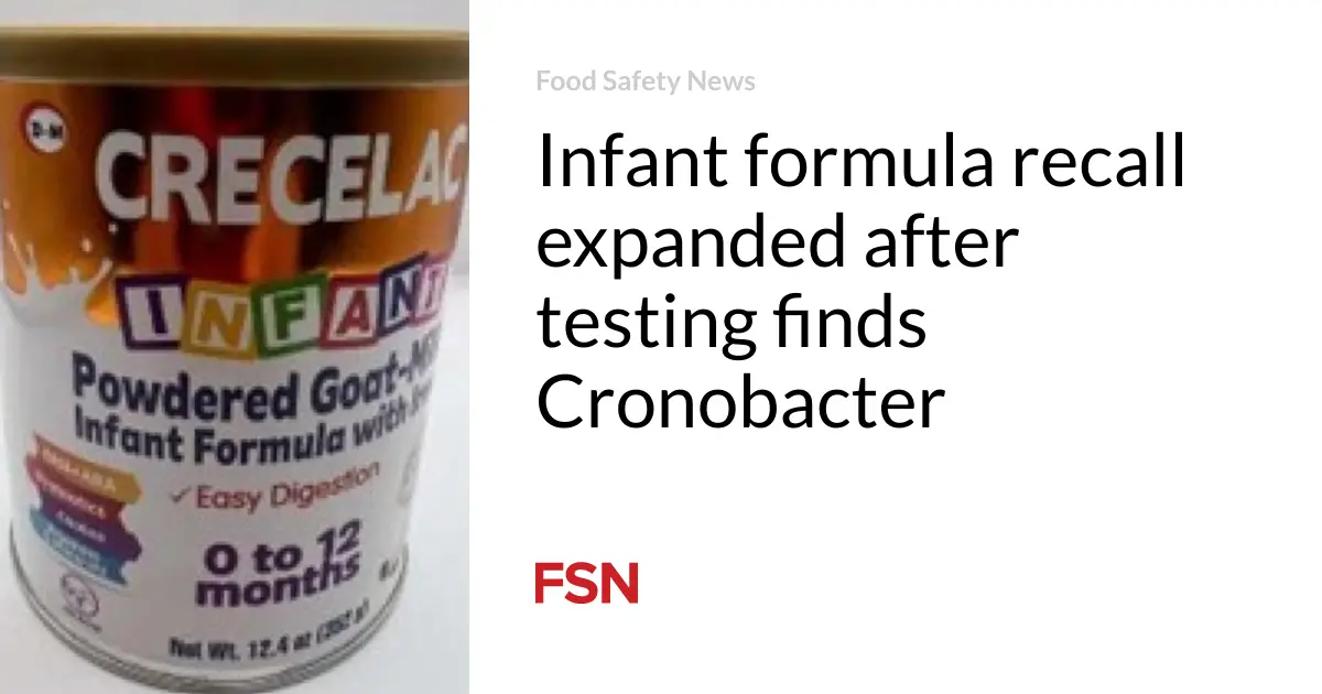 Infant formula recall expanded after testing finds Cronobacter