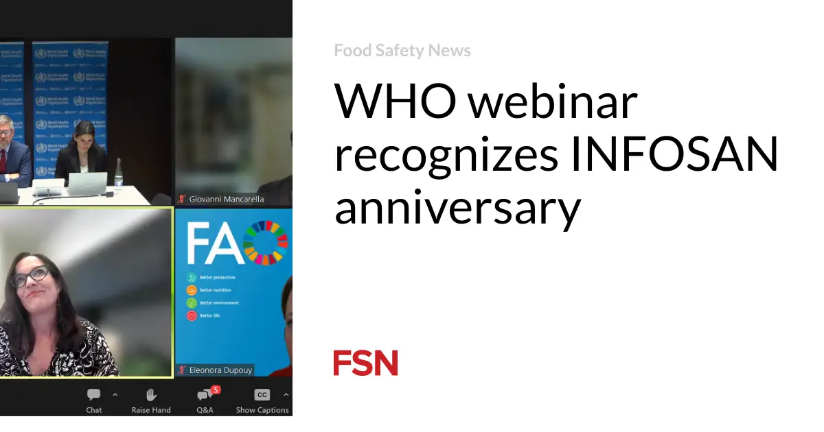 WHO webinar recognizes INFOSAN anniversary