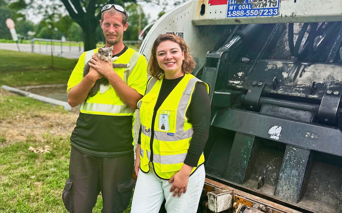 New Jersey recycling truck driver rescues kitten from being crushed