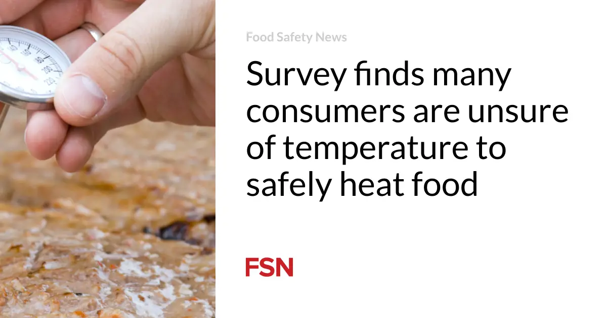 Survey finds many consumers are unsure of temperature to safely heat food