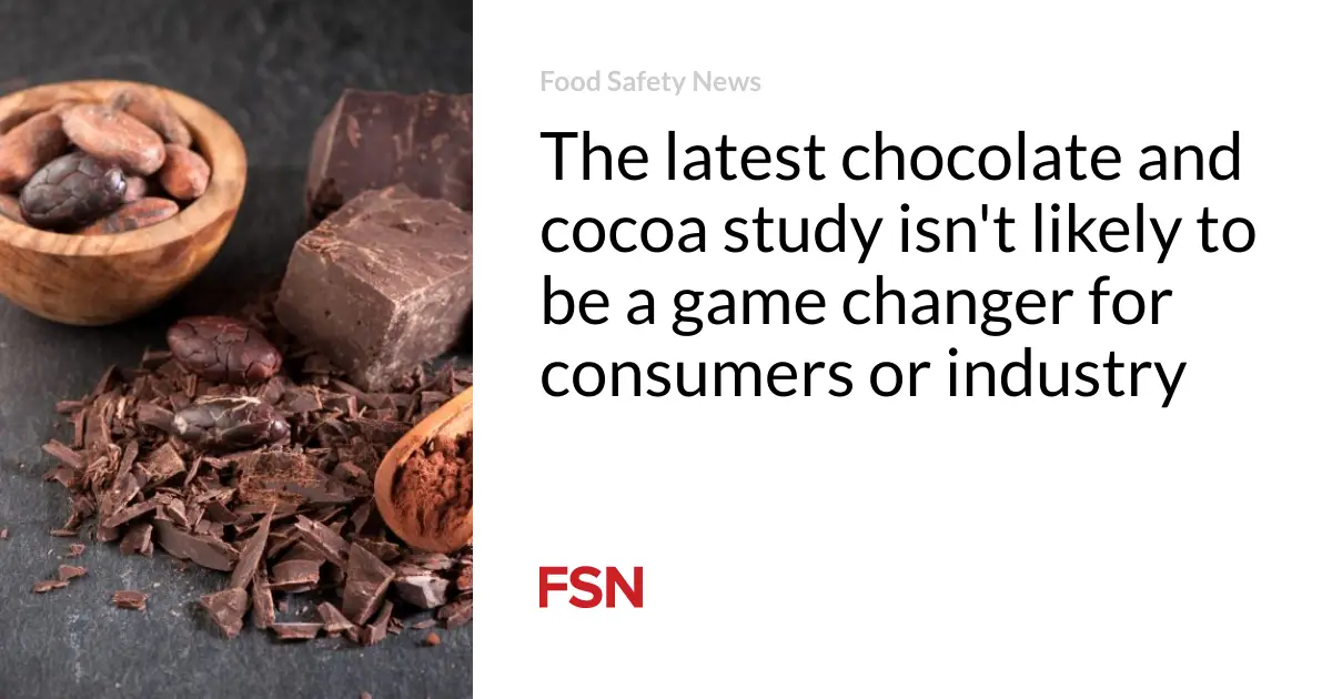 The latest chocolate and cocoa study isn’t likely to be a game changer for consumers or industry