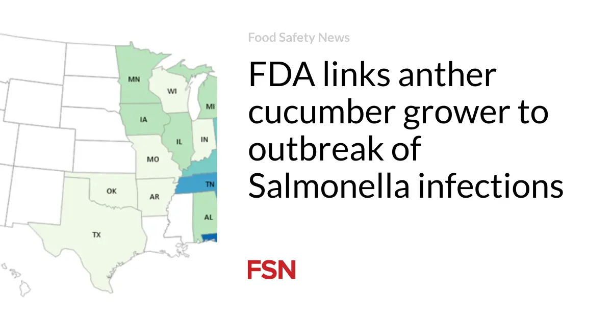 FDA links anther cucumber grower to outbreak of Salmonella infections