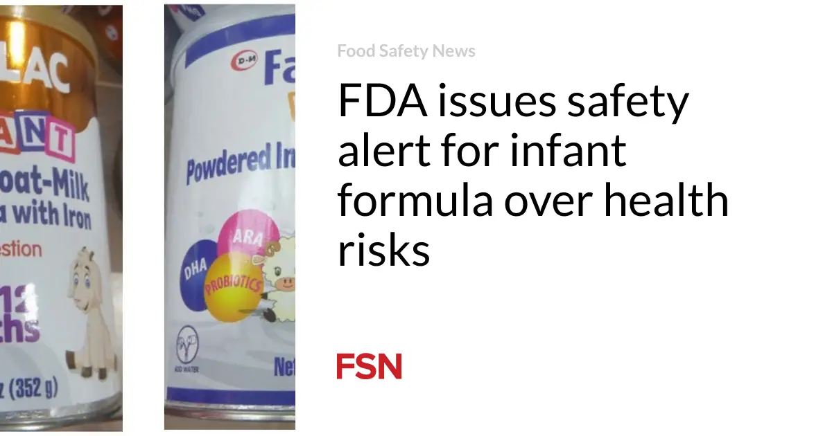 FDA issues safety alert for infant formula over health risks