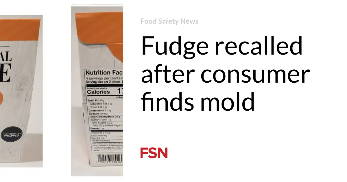 Fudge recalled after consumer finds mold