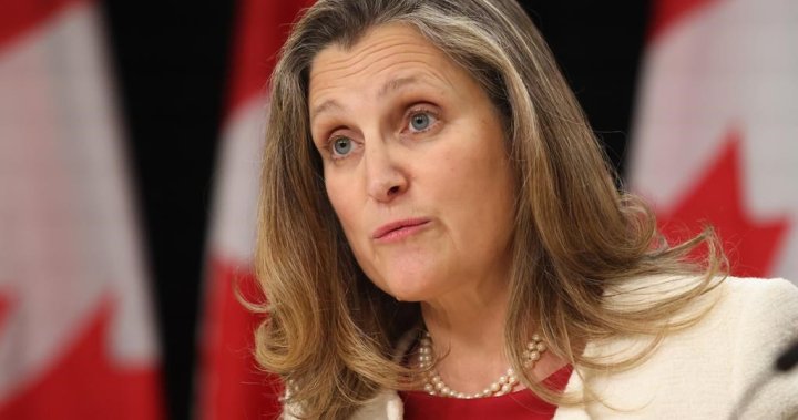 Chrystia Freeland resigning from cabinet hours before fiscal update