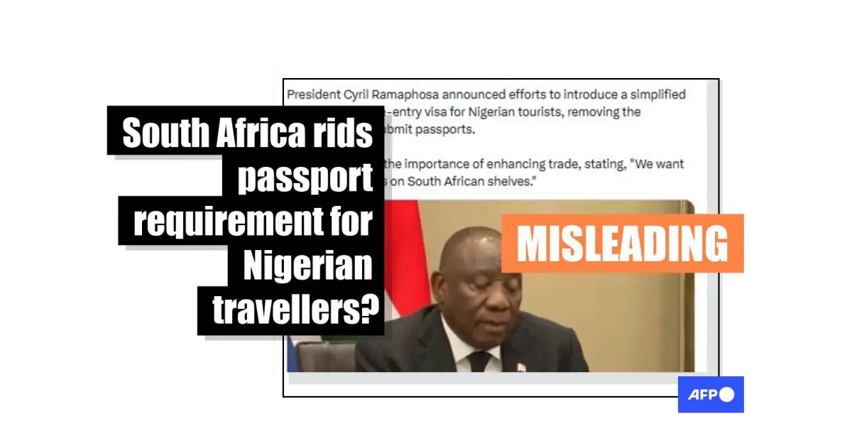 South Africa did not scrap passport requirements for Nigerian travellers