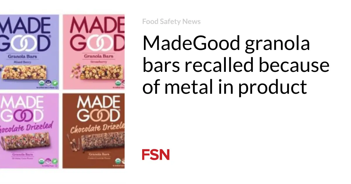 MadeGood granola bars recalled because of metal in product